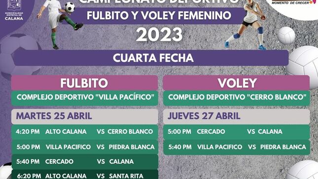 Cuarto encuentro del Campeonato de Fulbito y Voley Femenino 2023