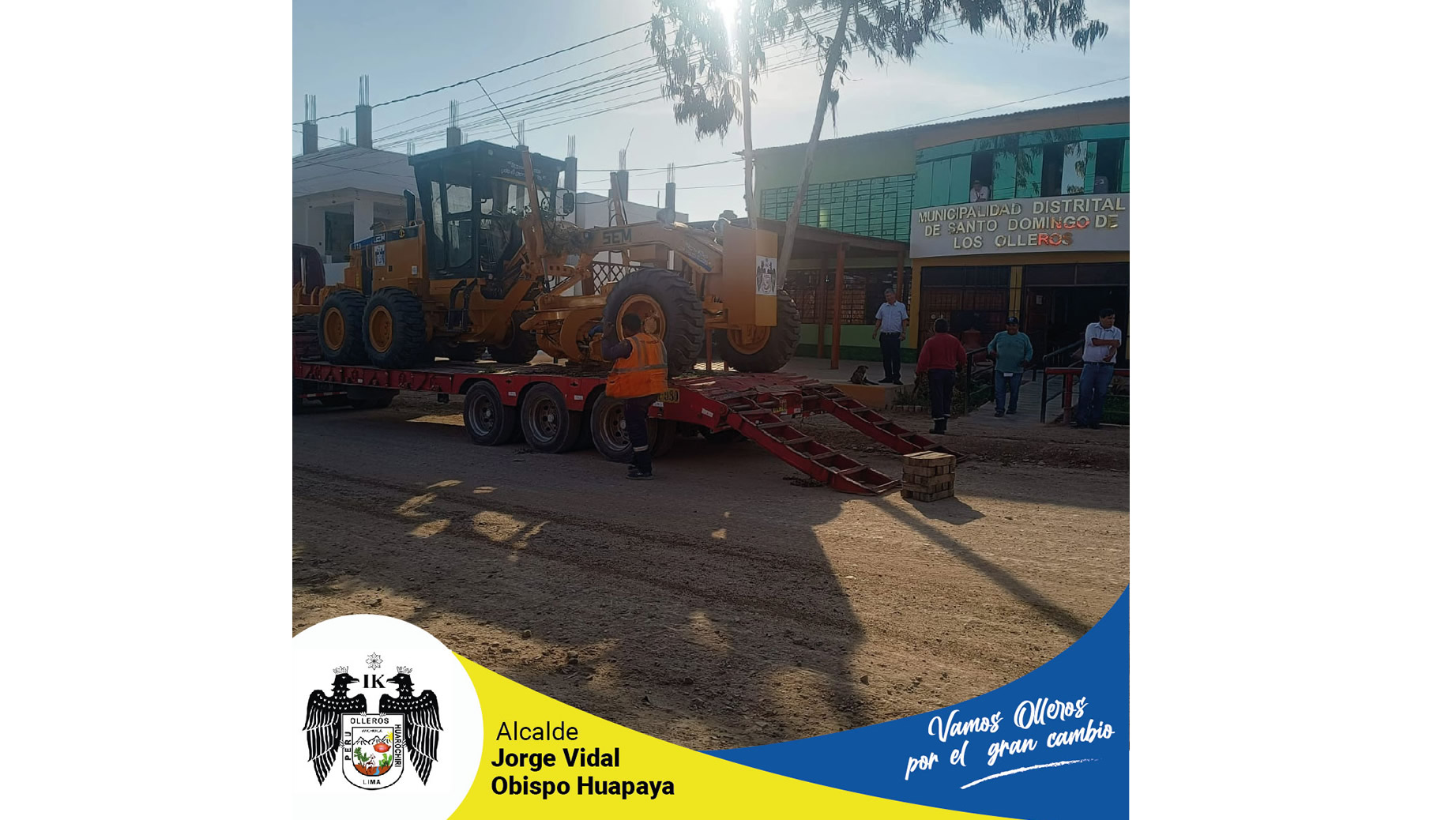 Nueva Maquinaria para la Municipalidad Distrital de Santo Domingo de los Olleros