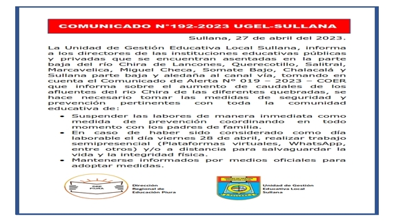 Comunicado N°192-2023