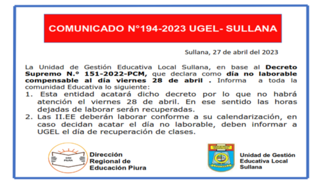 Comunicado N°194-2023