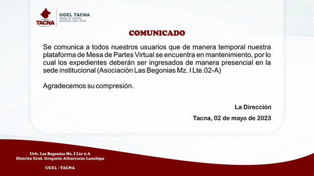 Archivo JPG de comunicado
