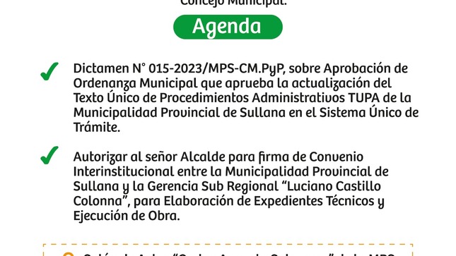 Invitación A Sesión Ordinaria De Concejo Municipal