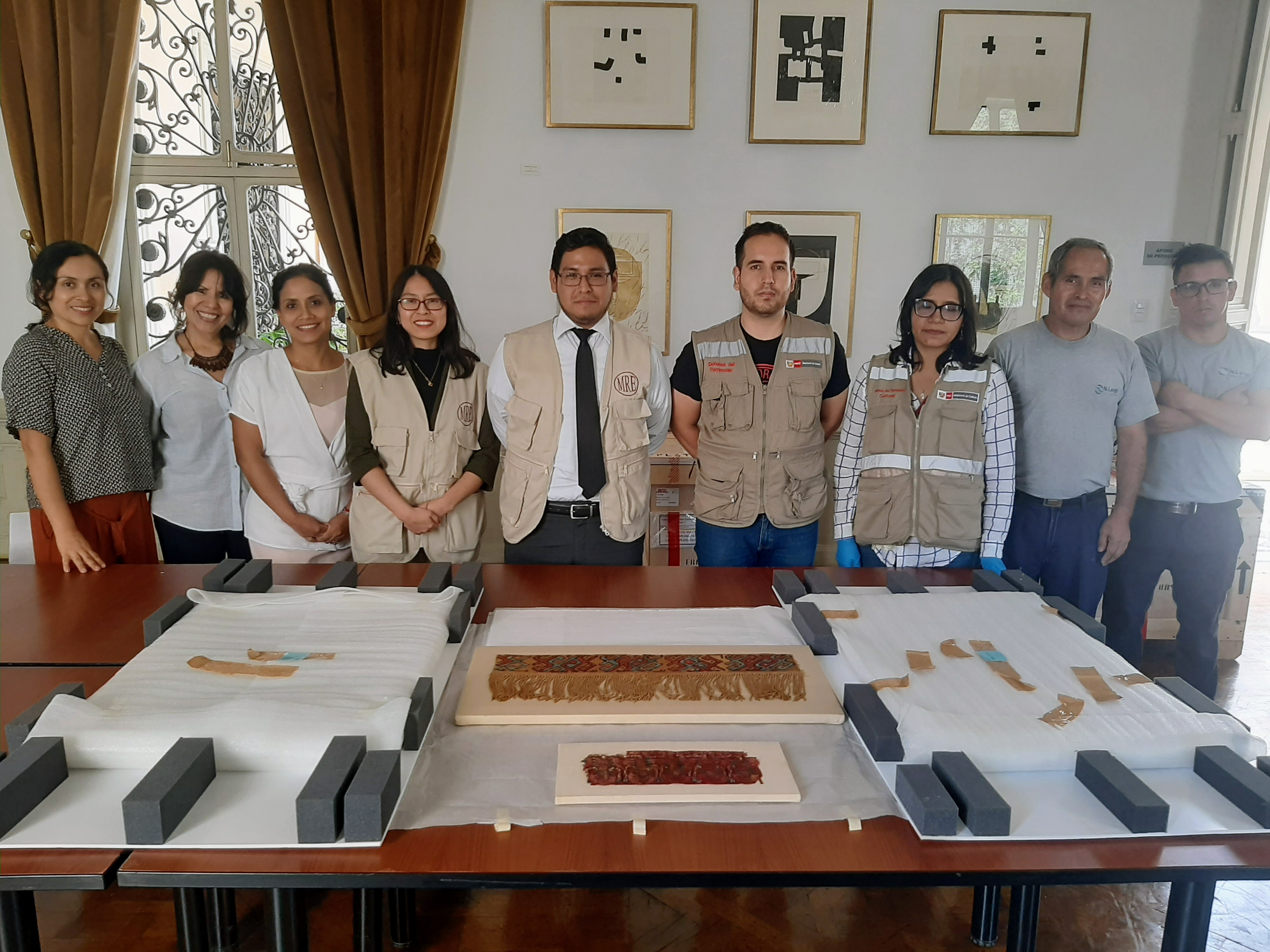 Se repatriaron 28 textiles prehispánicos que fueron verificados por el Ministerio de Cultura