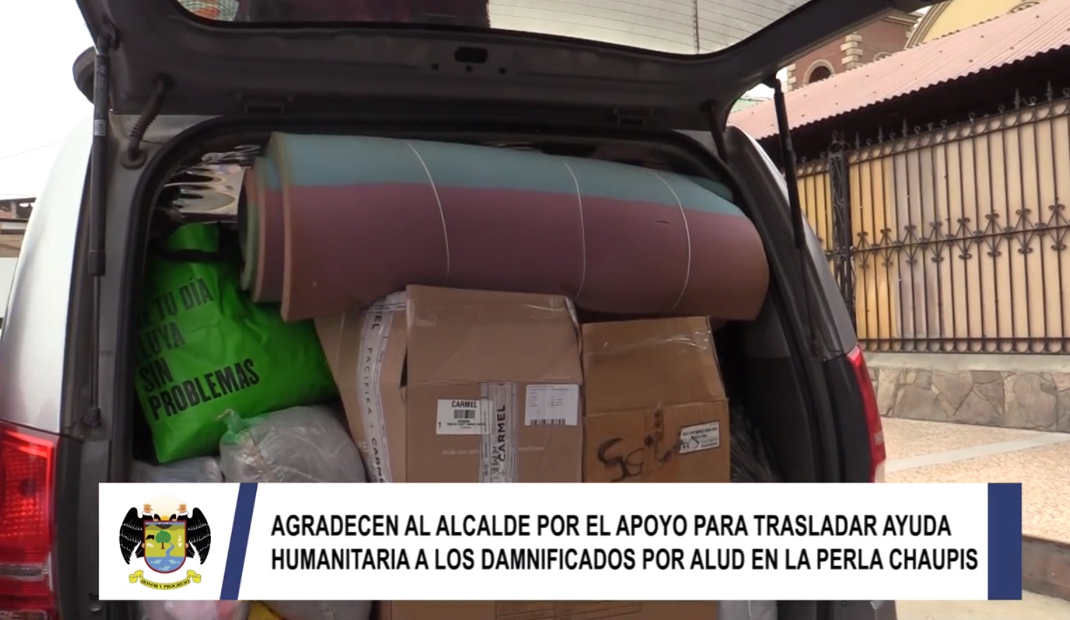 Agradecen al alcalde por el apoyo para trasladar ayuda humanitaria dirigido a los damnificados por alud en La Perla Chaupís