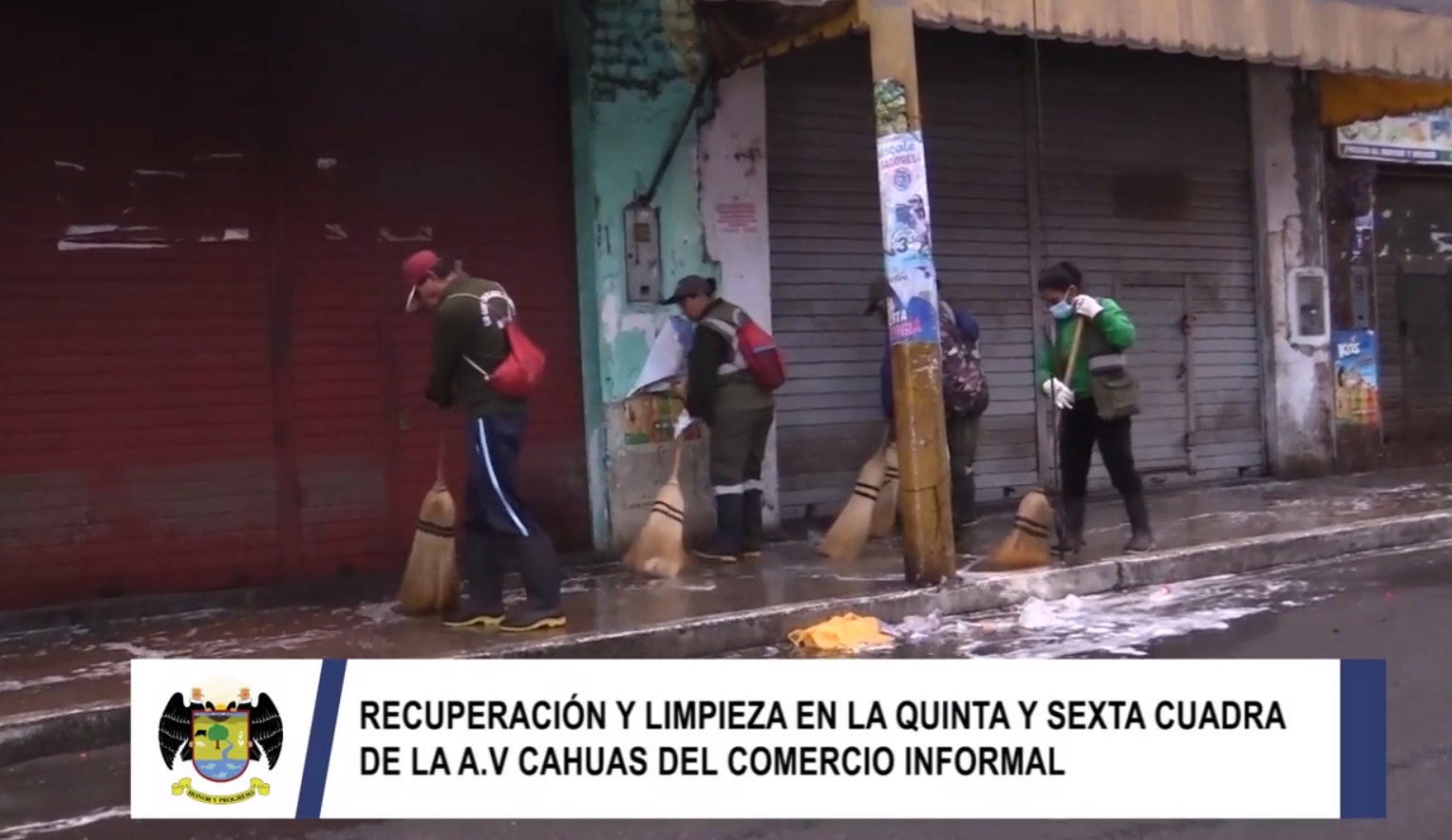 Recuperación y limpieza en la quinta y sexta cuadra de la Av. Cahuas del comercio informal