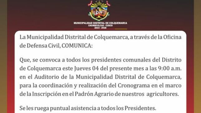 Reunión con Presidentes Comunales para realización del Padrón Agrario.
