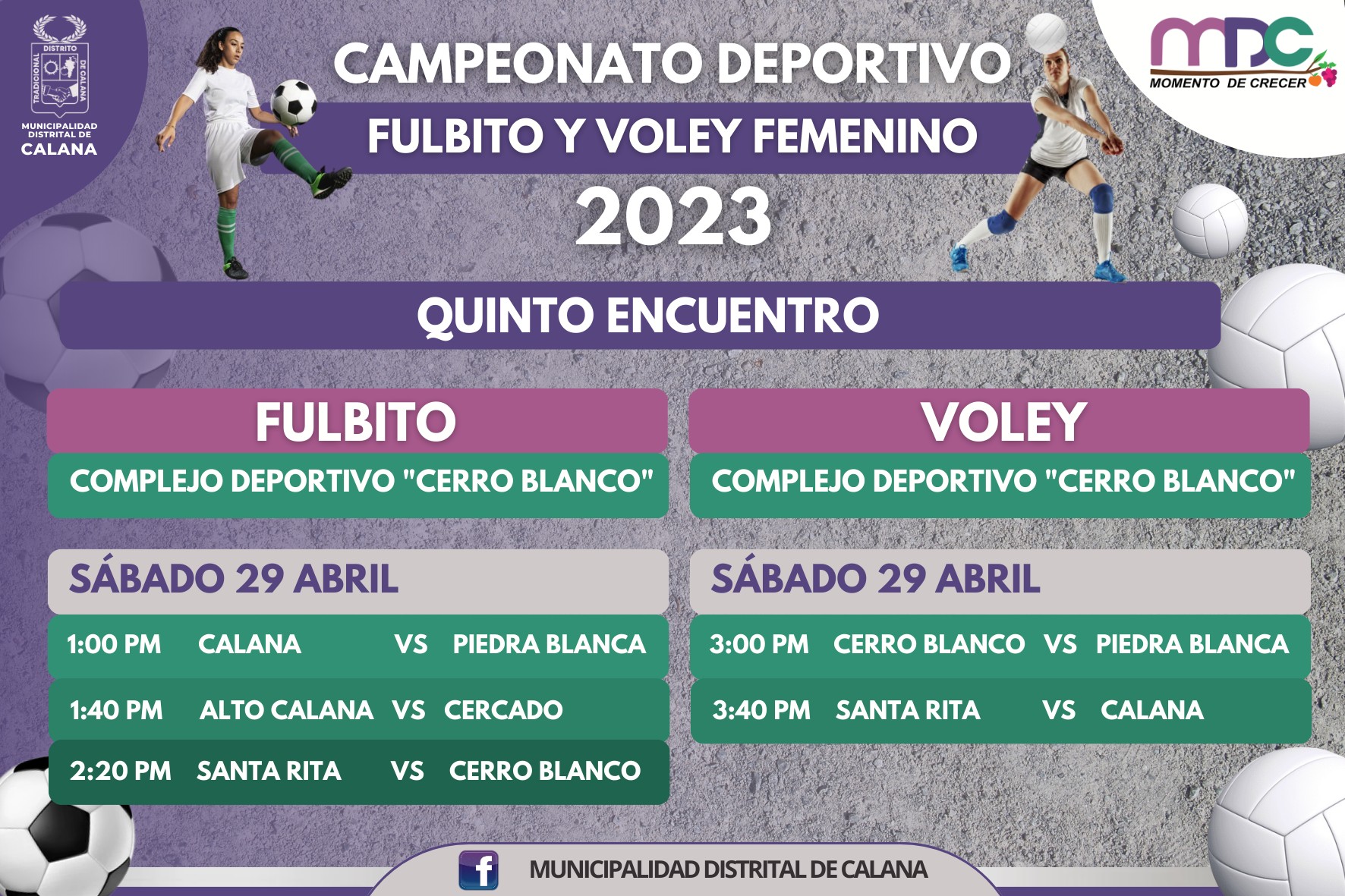 Quinto Encuentro del Campeonato de Fulbito y Voley Femenino 2023