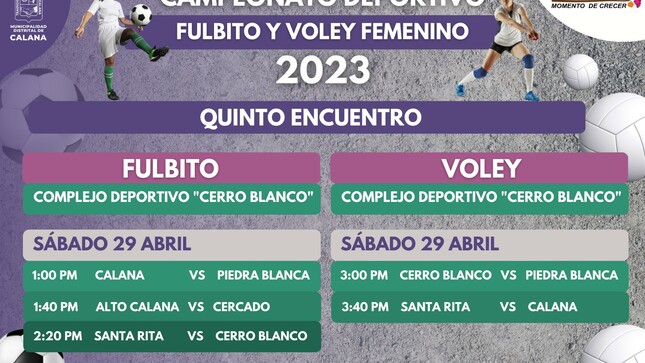 Quinto Encuentro del Campeonato de Fulbito y Voley Femenino 2023