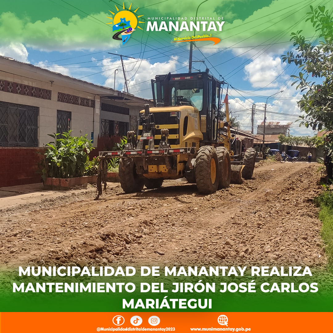 Municipalidad de Manantay realiza mantenimiento del JR. JOSÉ CARLOS MARIÁTEGUI.