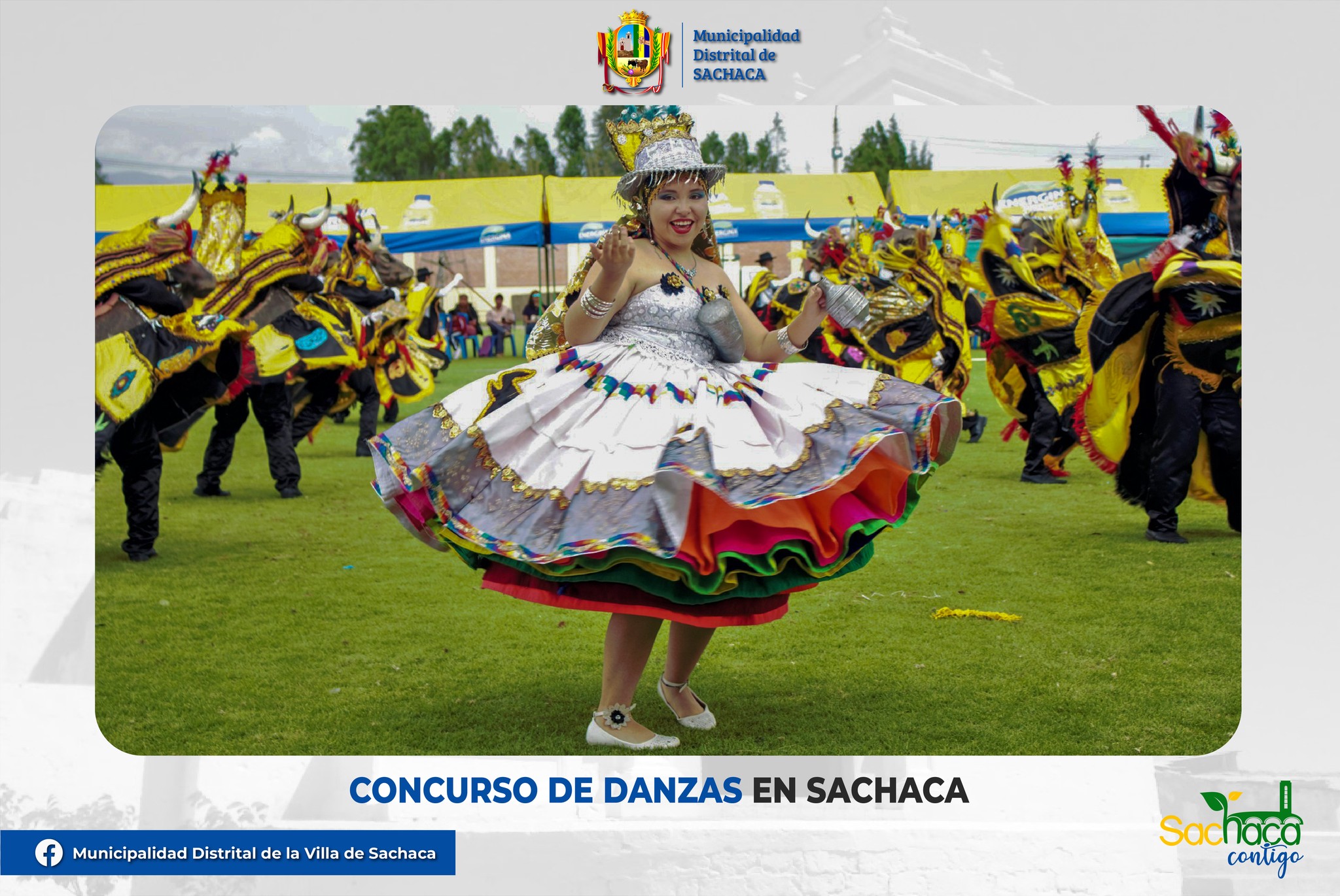 El concurso de danzas se realizó en el Estadio Municipal.