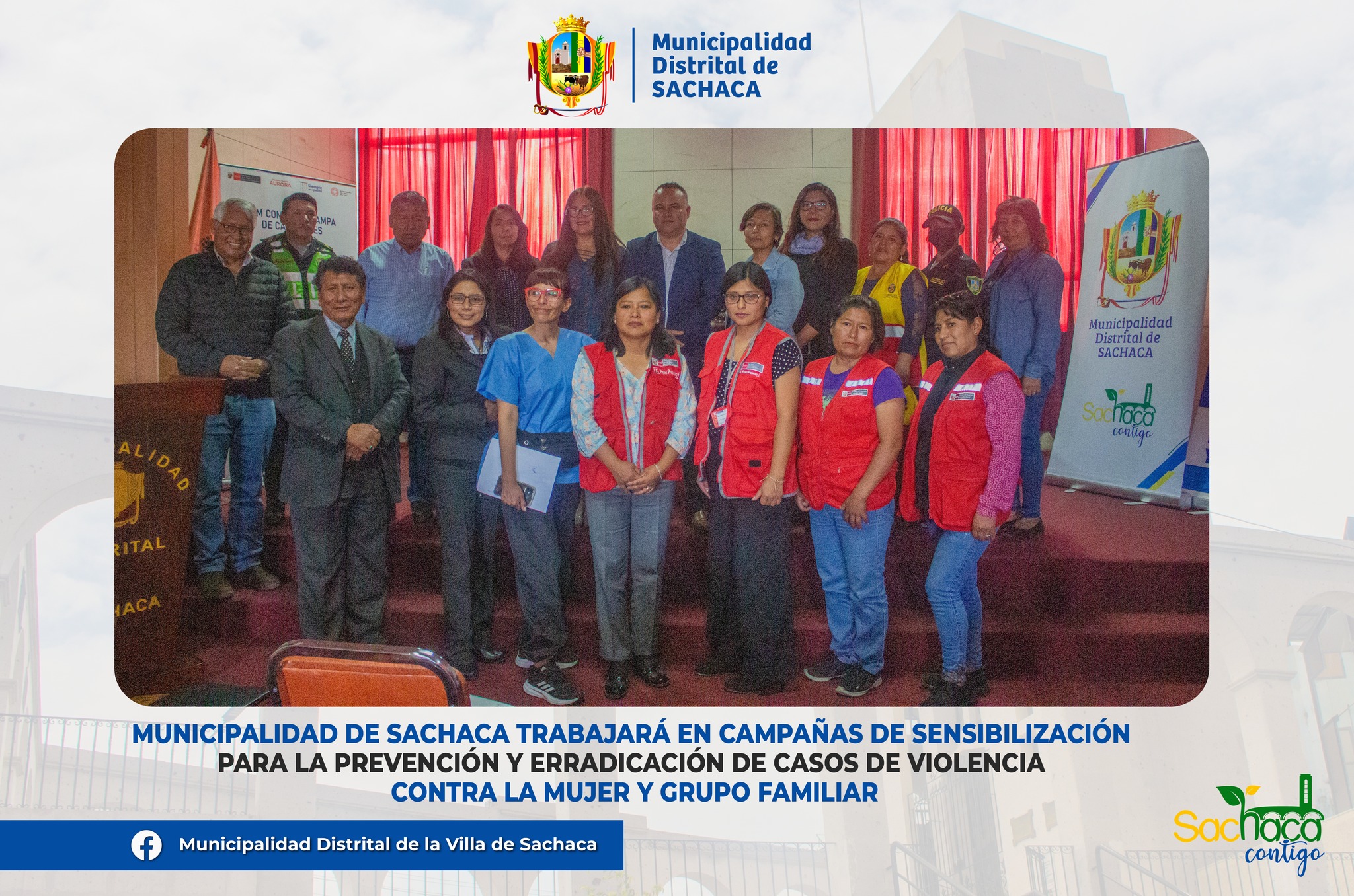 Alcalde juramentó a integrantes de la Instancia Distrital de Concertación para la Prevención, Sanción y Erradicación de la Violencia Contra la Mujer y los Integrantes del Grupo Familiar del distrito de Sachaca.