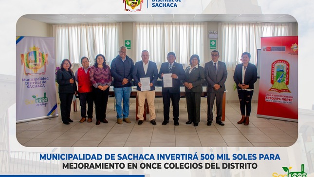 Municipalidad Distrital de Sachaca firmó convenio con la Ugel Norte de Arequipa.