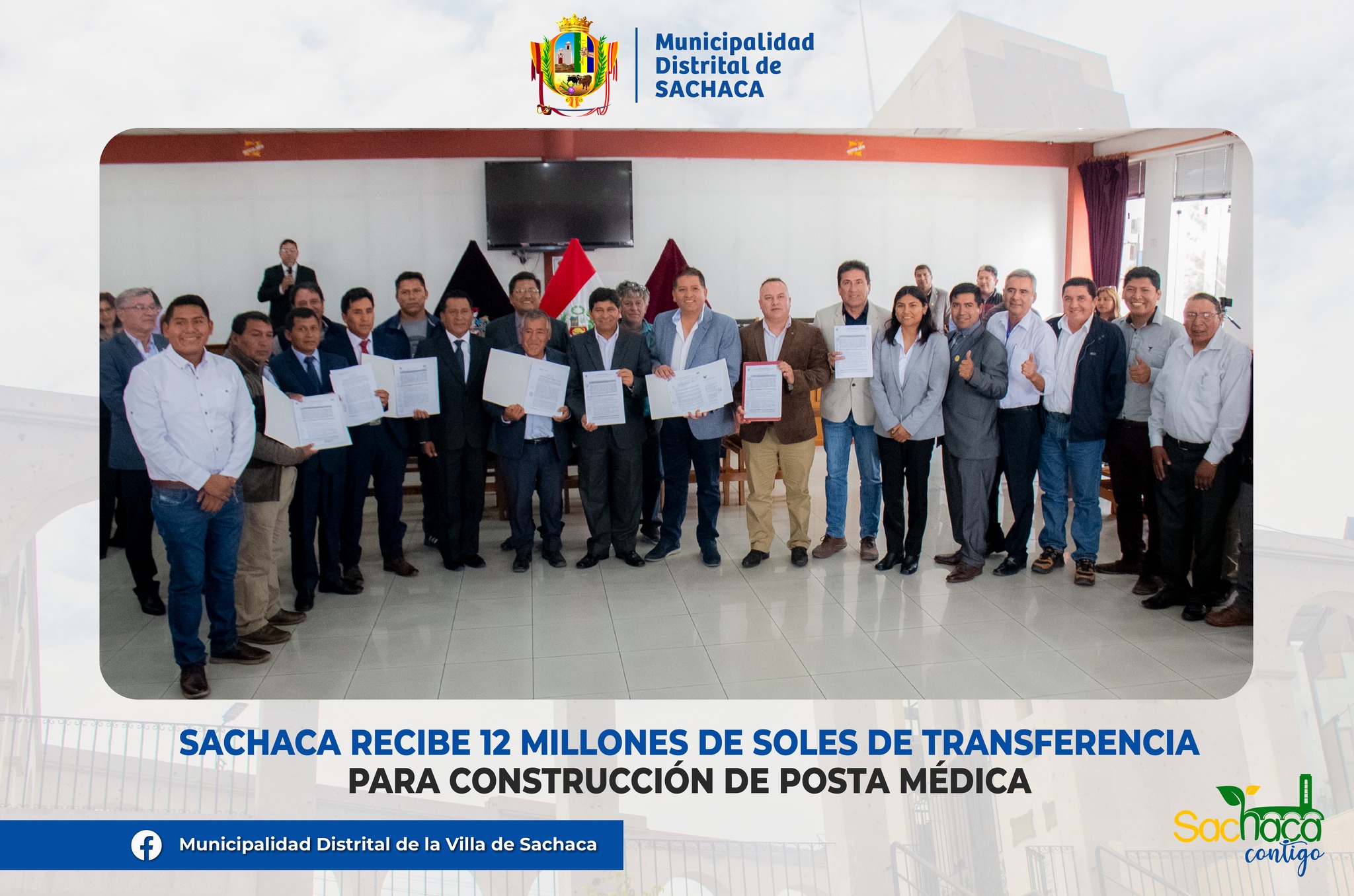 En ceremonia realizada en el Gobierno Regional de Arequipa, se efectuó la transferencia de recursos para la posta médica de Sachaca.