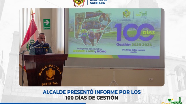 Alcalde Renzo Salas presentó informe sobre los 100 Días de Gestión ante dirigentes y vecinos del distrito.