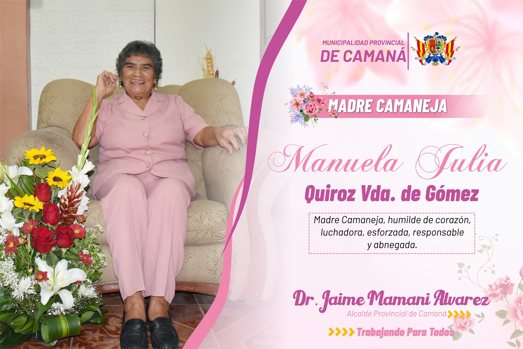Municipalidad Provincial de Camaná Designó a Madre Camaneja 2023