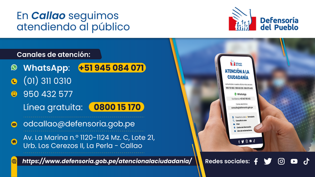 Datos de atención de la oficina defensorial del Callao