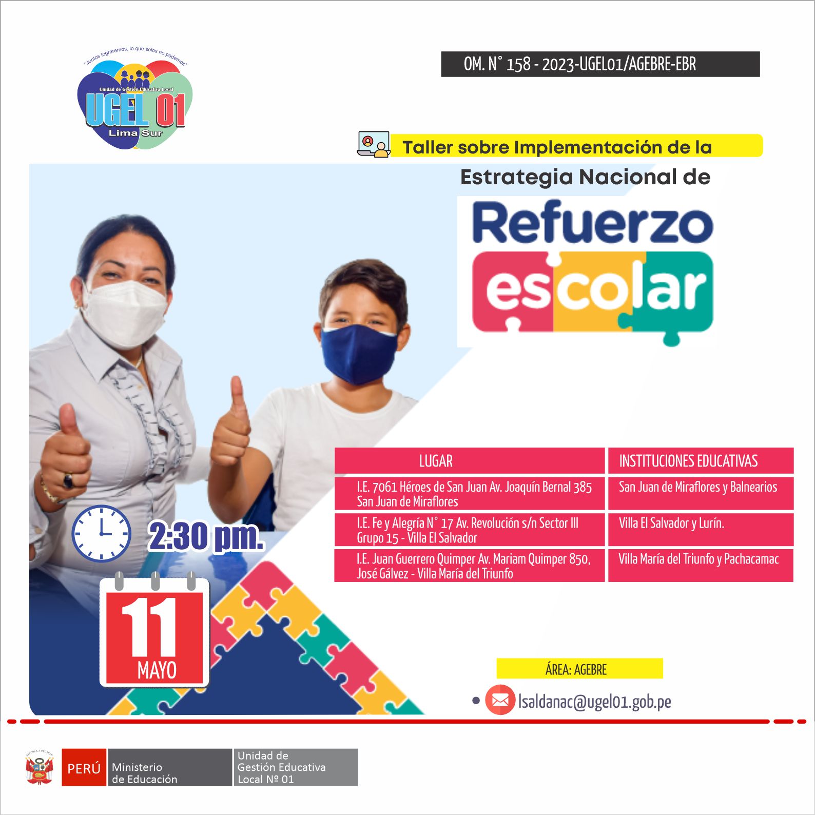 Taller sobre implementación de la estrategia nacional de refuerzo escolar – nivel secundaria