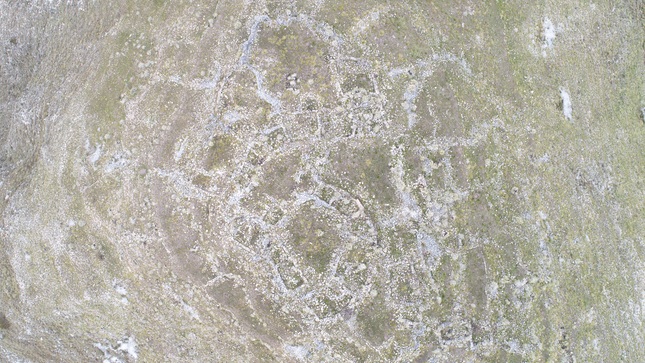 Fotografía aérea del sitio arqueológico.