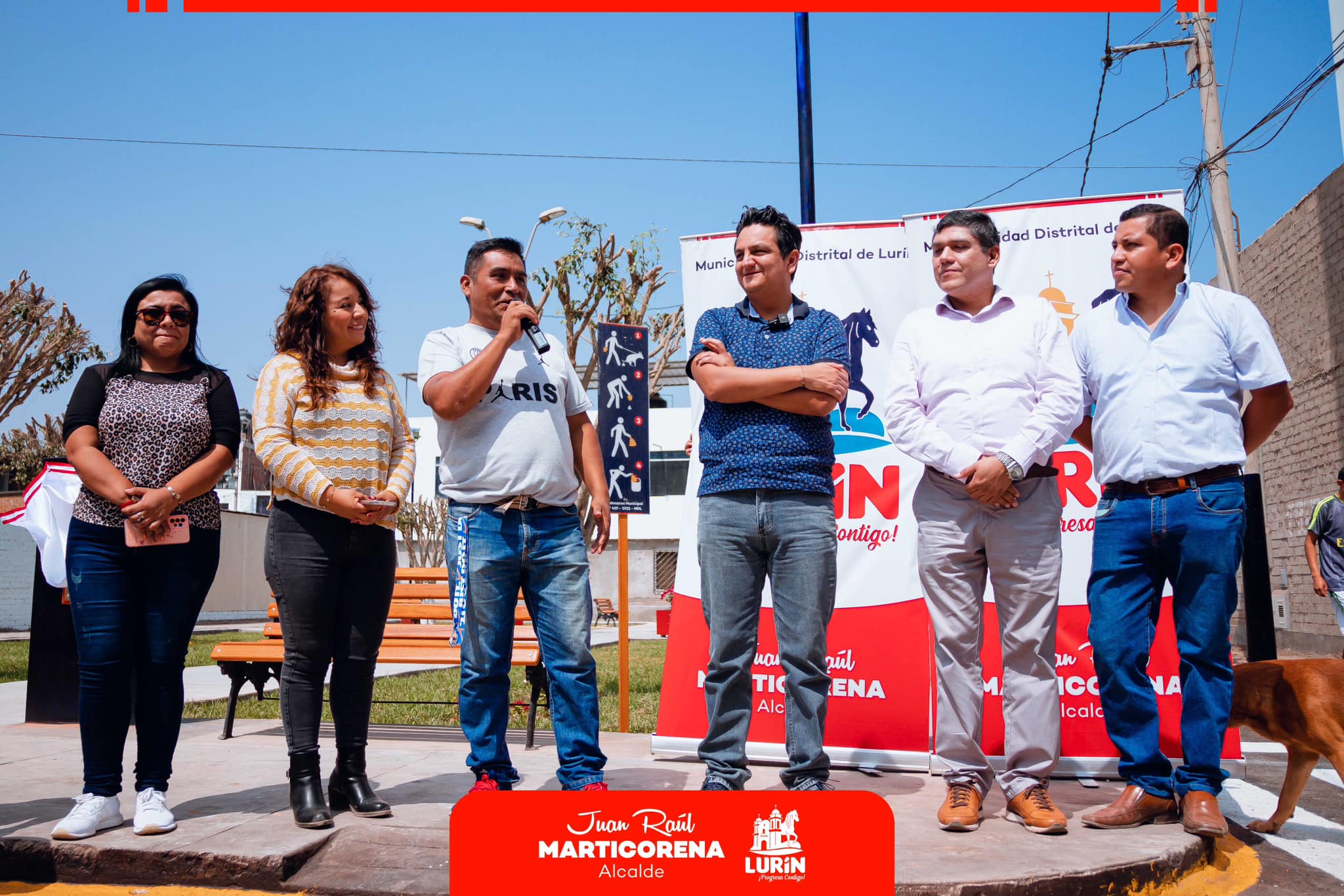 El Alcalde Juan Raúl Marticorena junto con el Concejo Municipal y el Dirigente de el Centinela