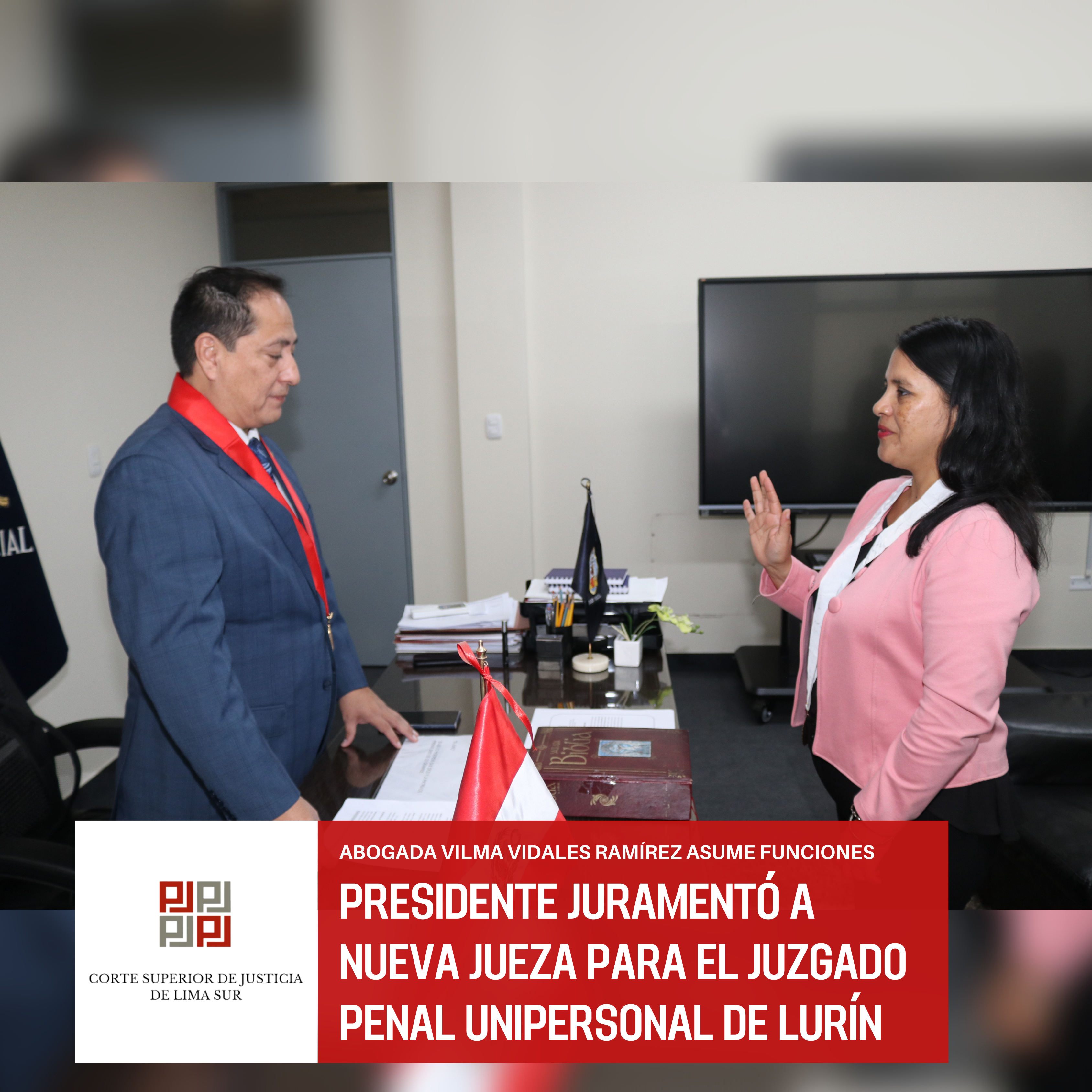 Presidente juramentó a nueva jueza para Juzgado de Lurín