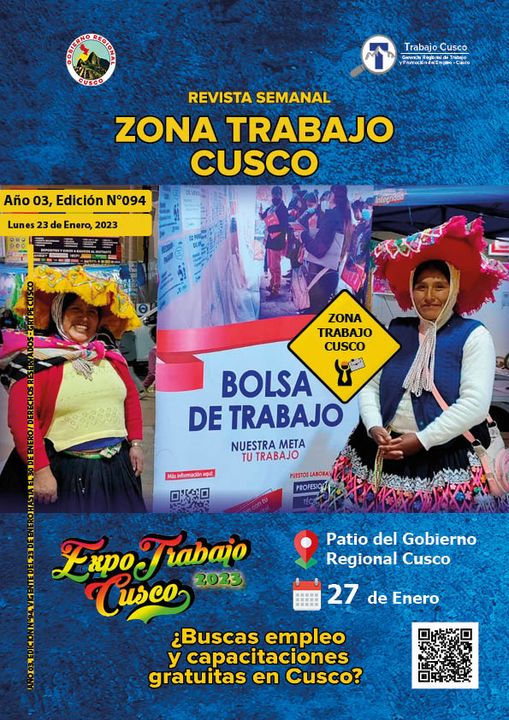 Archivo PDF de la Revista de Empleo "ZONA TRABAJO CUSCO" Edición N°094