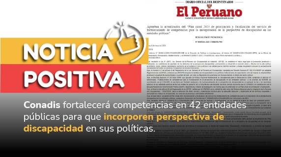 Nota de prensa del fortalecimiento de competencias en 42 entidades públicas para que incorporen perspectiva de discapacidad en sus políticas del web