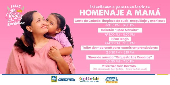 Las invitamos a pasar una tarde llena de diversión y alegría. Habrán sorteos y sorpresas para las madres asistentes, además de música en vivo.