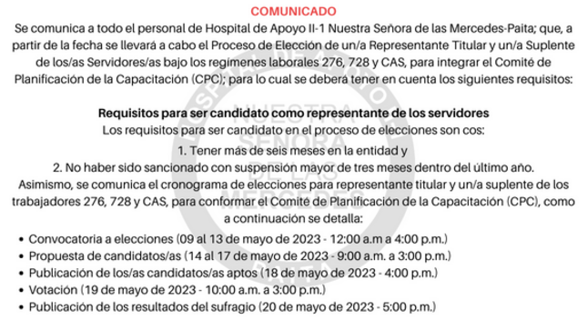 COMUNICADO