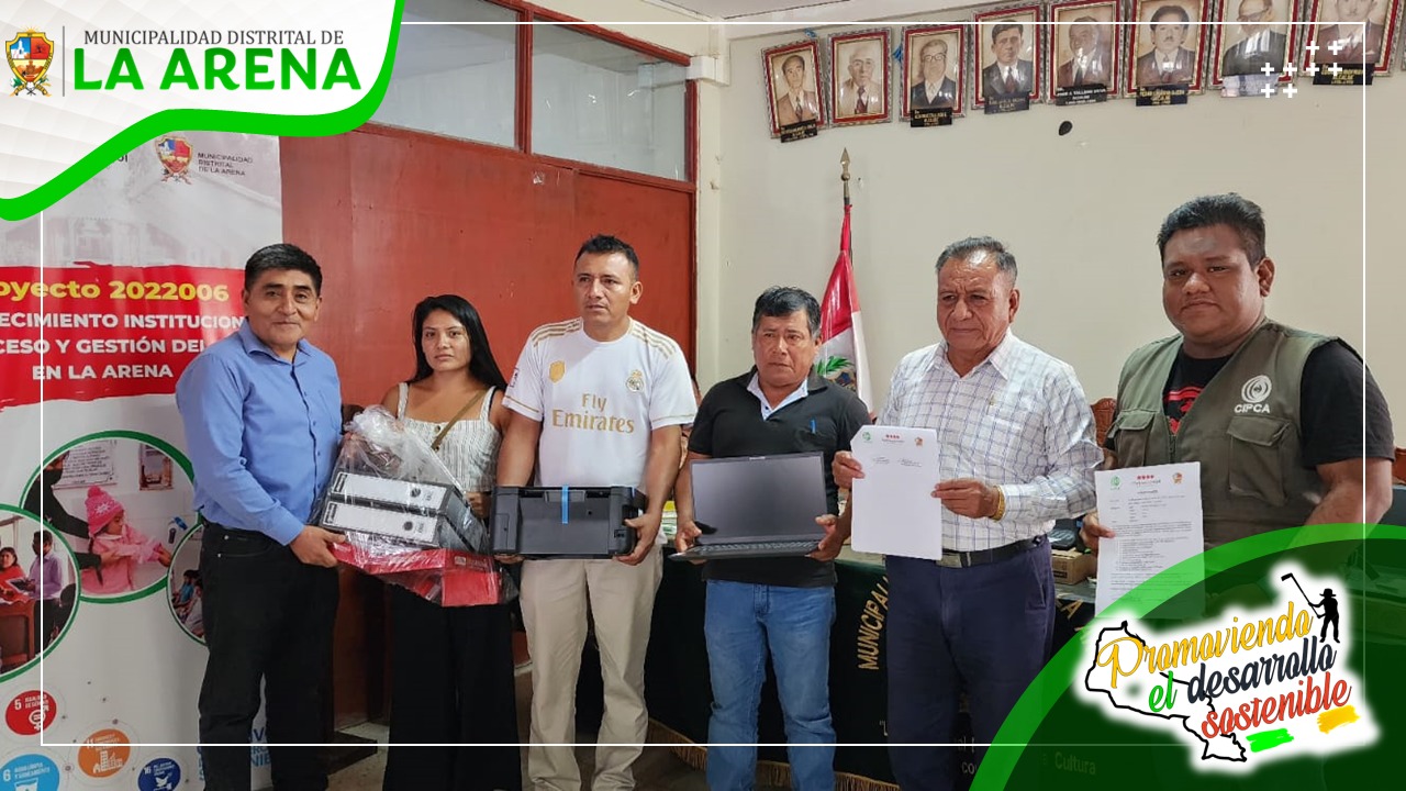 JASS del Distrito de La Arena reciben equipamiento