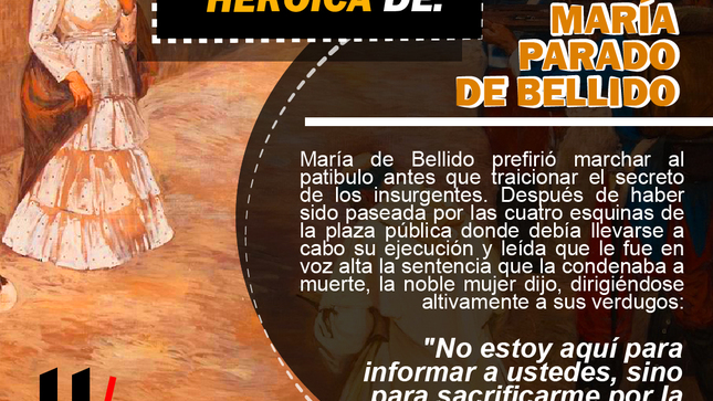 🗓️ 11 DE MAYO // DÍA DE LA ACCIÓN HEROÍCA DE MARÍA PARADO DE BELLIDO