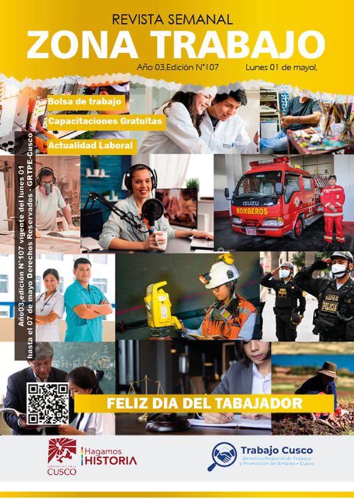 Archivo PDF de la Revista de Empleo "ZONA TRABAJO CUSCO" Edición N°108