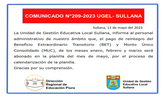 Comunicado N°209-2023