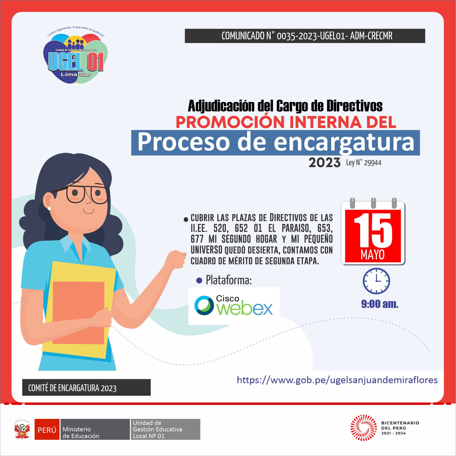 Adjudicación del cargo de directivos - promoción interna del proceso de encargaría en cargos de mayor responsabilidad