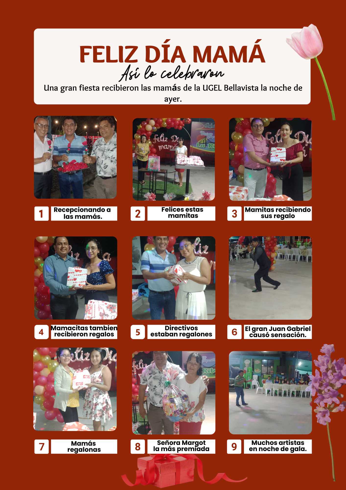 momentos que las madres recibieron sus regalo.
