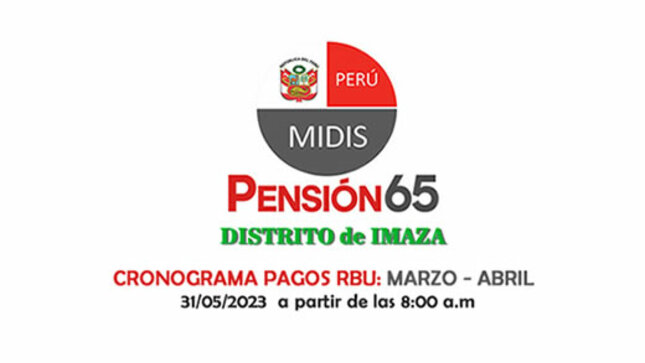 pensión 65 - corograma de pagos