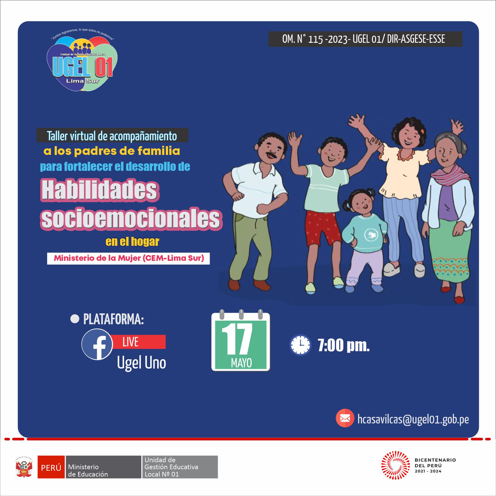 Taller virtual para fortalecer el desarrollo de habilidades socioemocionales en el hogar