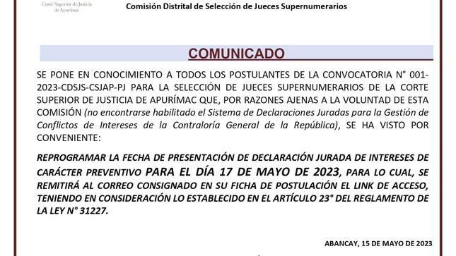 COMUNICADO