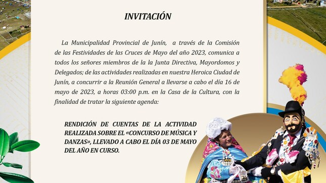 RENDICION DE CUENTAS DE LA ACTIVIDAD REALIZADA SOBRE "EL CONCURSO DE MUSICA Y DANZAS".