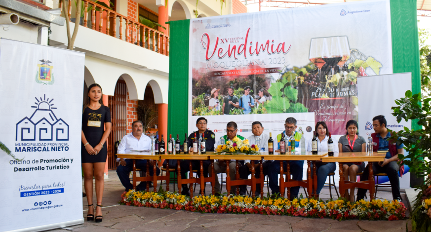 La Municipalidad Provincial Mariscal Nieto anunció para este 29 y 30 de abril el Festival de la XV Vendimia Moqueguana 2023 en la Plaza de Armas de Moquegua.