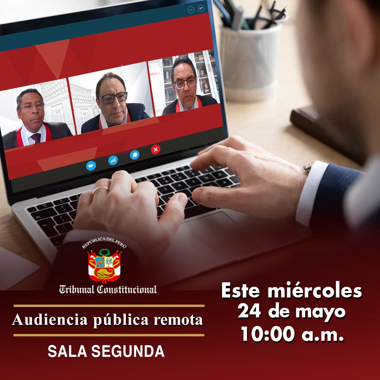 Audiencia pública remota de la Sala Segunda será el miércoles 24 de mayo