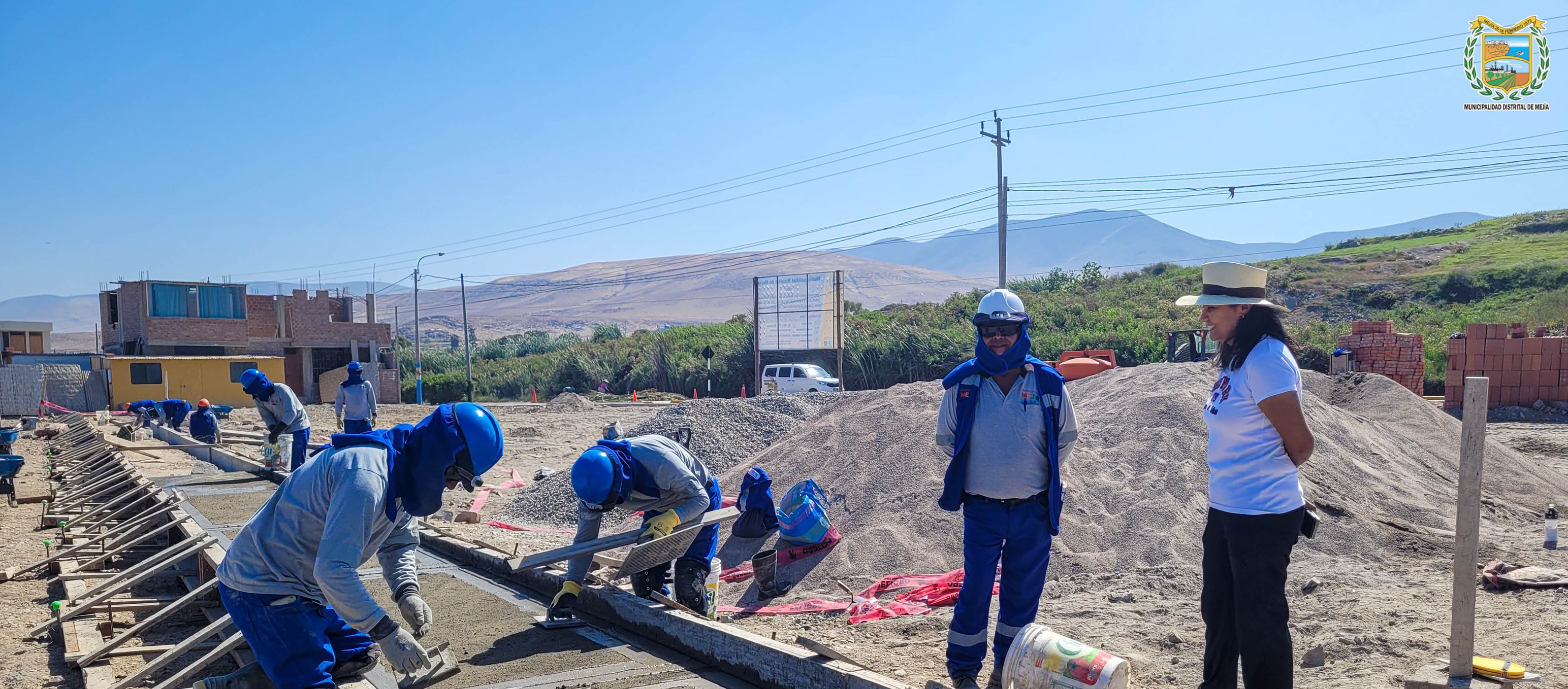 La Ing. Diana Sosiree Aspilcueta Cáceres, alcaldesa de Mejía supervisó los avances de la segunda etapa de la obra “Mejoramiento del Servicio de Transitabilidad Vehicular y Peatonal de la Urb. José Carlos Mariátegui”