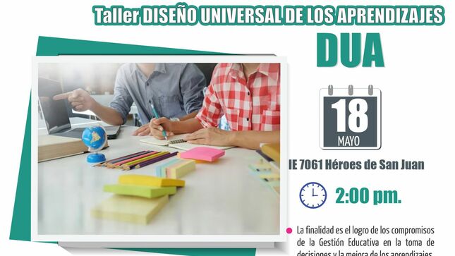 Taller DISEÑO UNIVERSAL DE LOS APRENDIZAJES – DUA