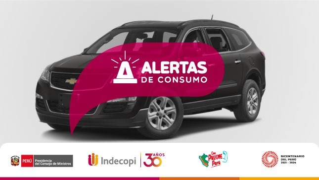 Bolsas de aire de vehículos Chevrolet Traverse presentan falla de fabricación, informó el Indecopi
