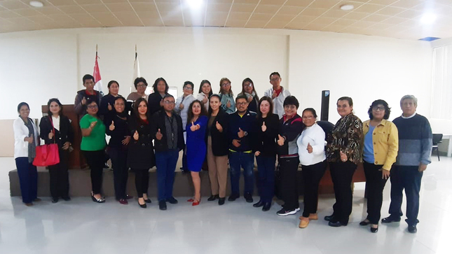 Fotografía tras la capacitación a directores de instituciones educativas focalizadas.