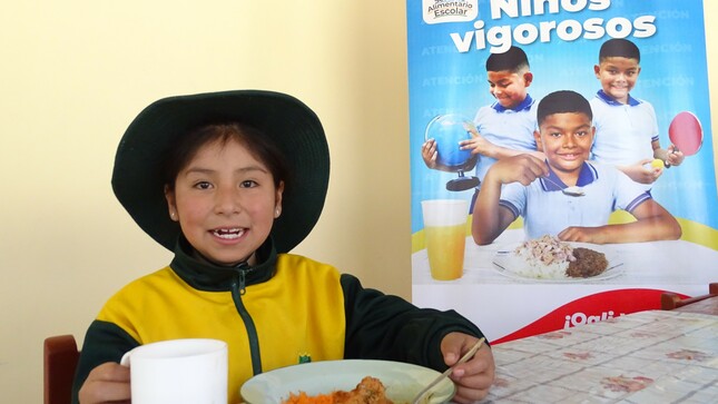 Servicio alimentario escolar en Ubinas