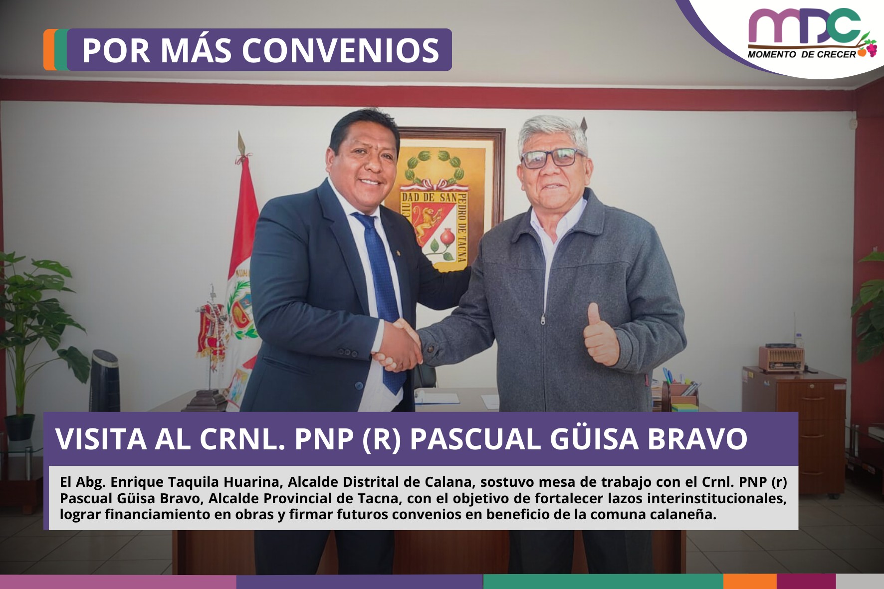 Visita al Crnl. PNP (r) Pascual Güisa Bravo