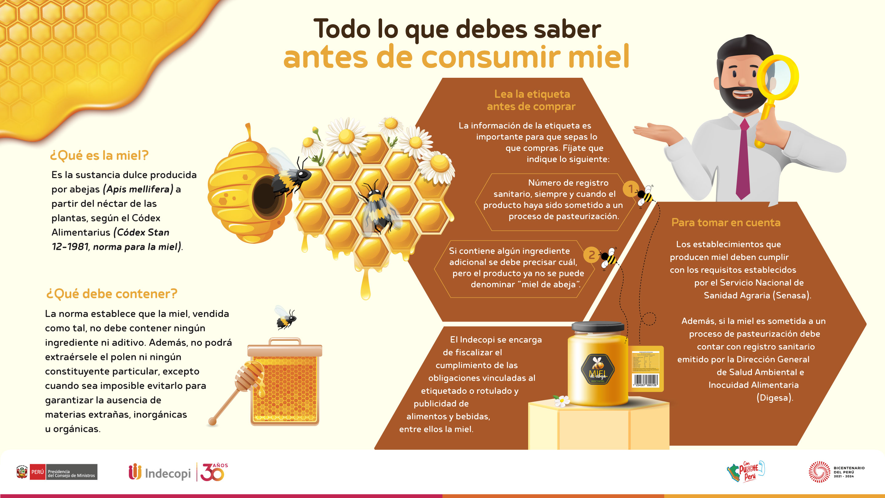 Infografía etiqueta de la miel