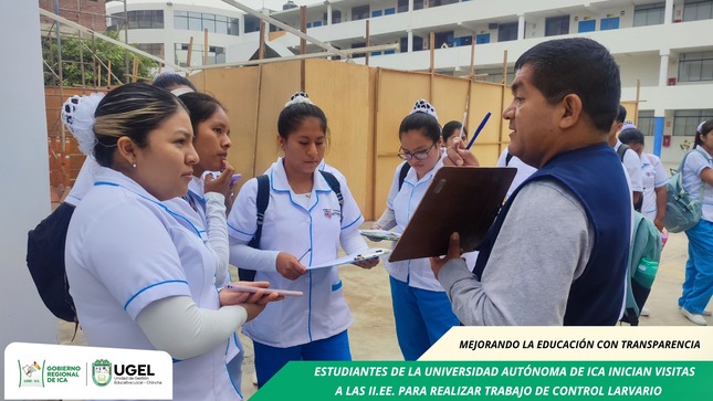 Voluntarios, inician visitas a las II.EE. para realizar el respectivo control larvario