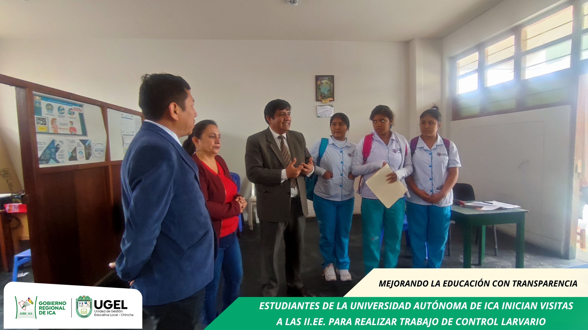Voluntarios, inician visitas a las II.EE. para realizar el respectivo control larvario