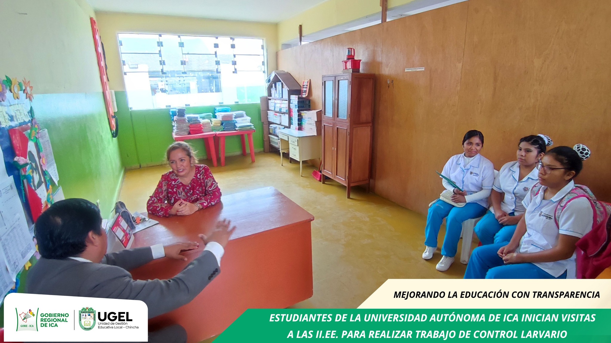 Voluntarios, inician visitas a las II.EE. para realizar el respectivo control larvario